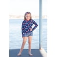 thumbnail image 2 of Millie Loves Lily Girls Red,Wht,Blue Stars & Stripes Rashquard With Skirty Bottom and Shorts, Big Girls Size 8, 3-pcs, UPF 50+, 2 of 5