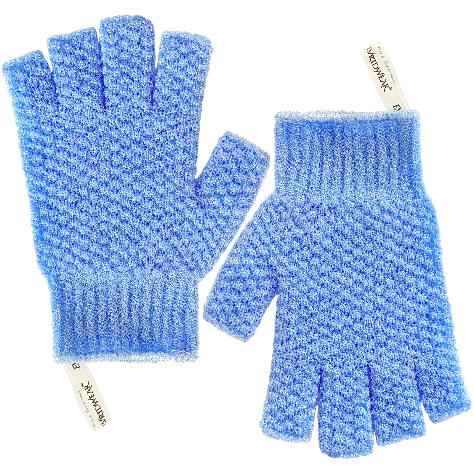 EvridWear Exfoliating Bath Gloves for Shower, Spa, Massage and Body Scrubs (Fingerless, 1 Pair