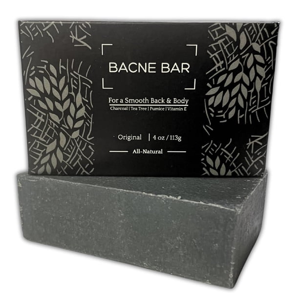 Barra Bacne: jabón corporal natural para el acné con aceite de árbol de té de piedra pómez y vitamina E para eliminar Bacne Tratamiento rápido para el acné en la espalda como parte de una rutina de