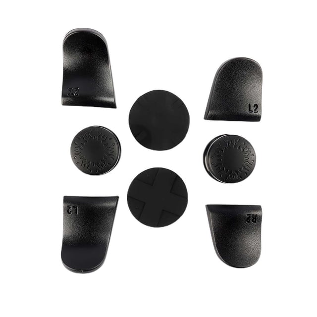 Game Controller Button Set 8 En 1 Gamepad Joystick Black Plastic Joystick Cover Y Silicona Antideslizante Cómoda Game Button Cover Para Ps5 Game Controller Methold EL012098-00