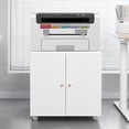 thumbnail image 6 of Metal Printer Stand with File Storage Cabinet, Printer Cabinet File Cabinet On Wheels with Door and Adjustable Shelf, Printer Table Stand for Home Office, 6 of 8