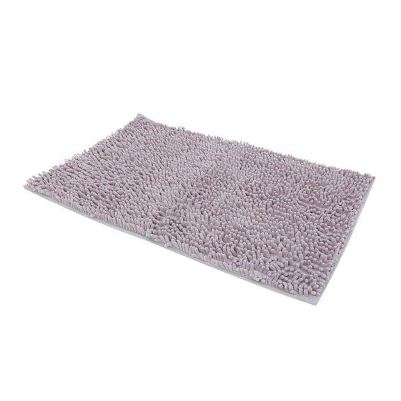 MOKKHNB Plated Silver Chenille Bathroom Mat Washable Non Slip Absorbent Bath Rug for Tub and Shower