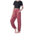 thumbnail image 4 of Frontwalk Joggers Pants for Women Comfy Lounge Pants Elastic Waist Sweatpants Drawstring Running Workout Yoga Pants, 4 of 5