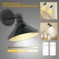 thumbnail image 3 of Wireless Battery Operated Wall Sconces, Industrial Timer Dimmable 13 Color Battery Powered Led Wall Lights Set of 2, Wall Lamp Fixture Indoor with Remote Control for Bedroom Farmhouse Gallery(Black), 3 of 7