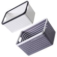 thumbnail image 2 of Cesta de almacenamiento de plástico de 2 pcs Organizador de canasta de baño Cesta de plástico de cocina, 2 of 5