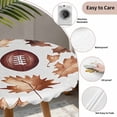 thumbnail image 3 of Fall Maple Leaf Football Round Tablecloth for 55-60 Inch Tables, Fitted Table Cover with Elastic Edge, Autumn Farmhouse Vintage Waterproof Outdoor Table Cloth Protector for Patio Garden Dinner Picnic, 3 of 9