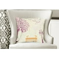 thumbnail image 4 of Ambesonne Tree Throw Pillow Cover 2 Pack, Park Bench Pastel Color, 20", Orange Purple, 4 of 6