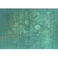 thumbnail image 1 of Ahgly Company Machine Washable Indoor Rectangle Oriental Turquoise Blue Industrial Area Rugs, 2' x 4', 1 of 4