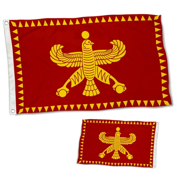 Dutern Double Sided Achaemenid Empire Flag Red banner 3 Ply with Brass Grommets 3x5 Feet