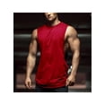 thumbnail image 3 of Men'S Sleeveless Shirts Quick Dry Tank Tops For Men Sun Protection Upf 50+ Athletic Gym Workout Muscle Shirts Gym Training Athletic Vest Shirt Red 2XL, 3 of 6