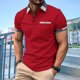 thumbnail image 1 of pstuiky camiseta de hombre, Camiseta de moda para hombre, informal, de color liso, con botones y bolsillos, con solapa, versátil. camisas casuales para hombre l, 1 of 3