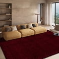 thumbnail image 5 of SAFAVIEH California Plush Solid Shag Area Rug, Maroon, 6'7" x 6'7" Square - Modern Design, Maroon, Non-Shedding & Easy Cleaning, Ultra Plush Thick Pile, Ideal for Living Room, Bedroom, 5 of 13