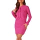 thumbnail image 4 of Conjunto Casual de 2 Piezas INSPIRE CHIC para Mujer, Chaqueta Corto de Suéter Elástico y Falda, Talla XS, Rosa Fucsia, 4 of 5