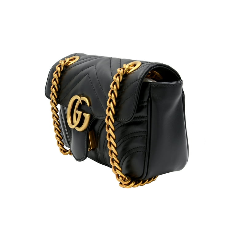 GG Marmont Mini Bag Matelassé in Black Leather