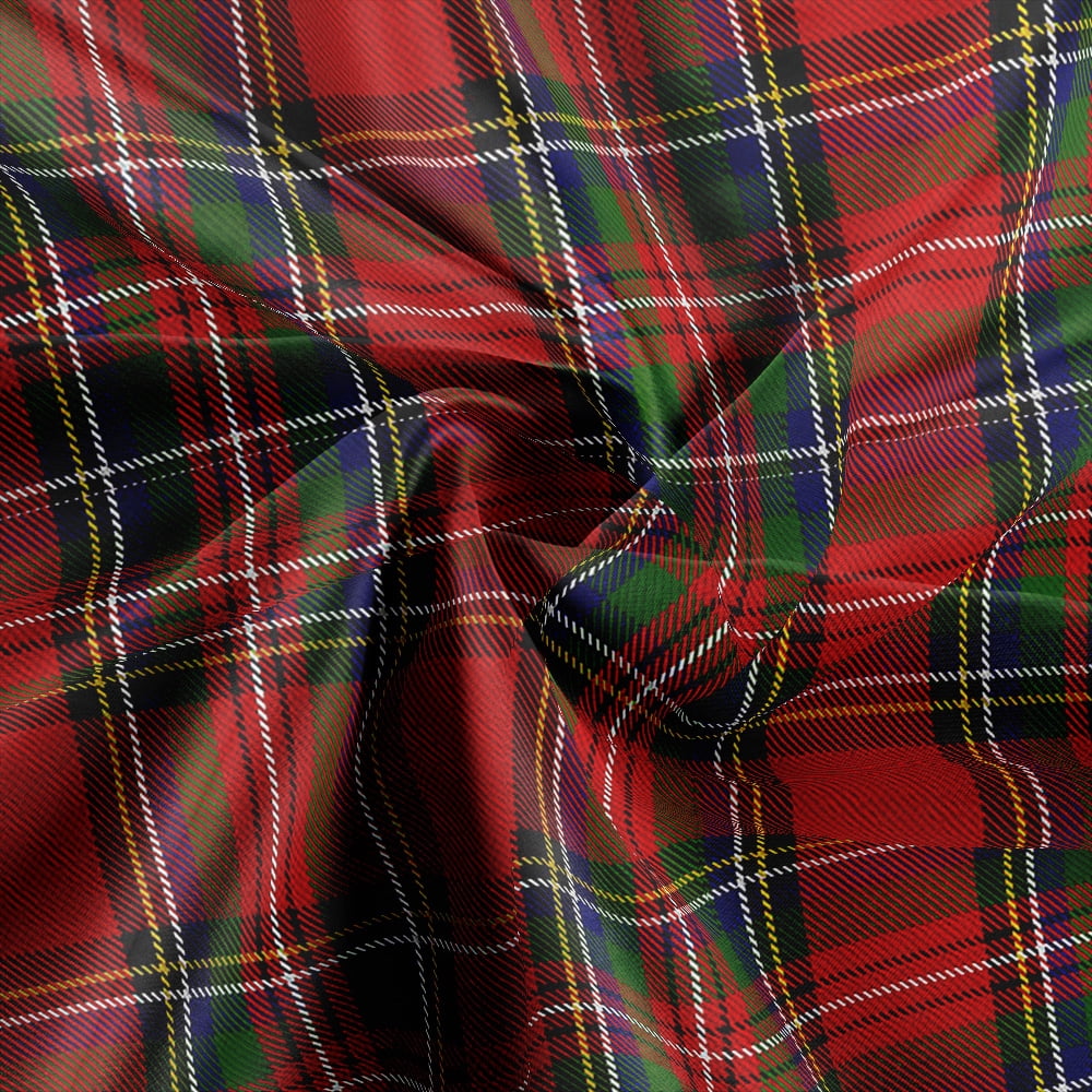 Christmas Red and Green Buffalo Plaid Shower Curtain, Merry Christmas Cloth Fabric Bathroom Decor Set with Hooks, 69" W x 70" L