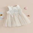 thumbnail image 3 of Robe de Princesse Sans Manches en Dentelle Perlée pour Bébé Fille, 3 of 9