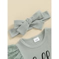 thumbnail image 5 of Bagilaanoe 2pcs Newborn Baby Girl Shorts Set Short Sleeve Letter Print Romper Tops + Ruffles Shorts + Headband 3M 6M Infant Casual Summer Clothes, 5 of 7