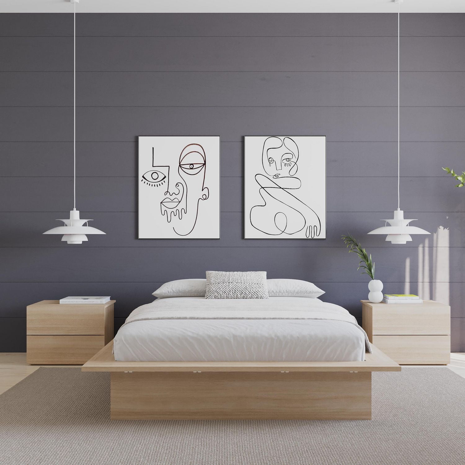 Nexera Malibu Platform Bed Frame