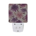 thumbnail image 2 of Purple Pink Flower Patel Retro LED Night Light Sensor Lamp Plug-in Adjustable Brightness 2 Pack, 2 of 7