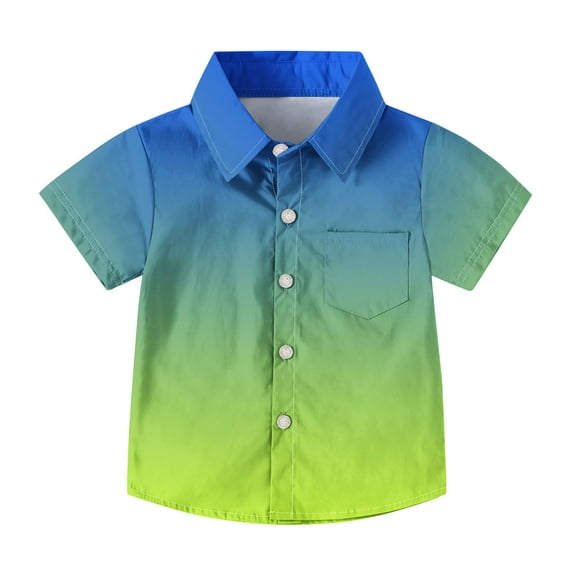 Utoimkio Little Boys Girls Short Sleeve Button Down Shirts Casual Tee Tops Summer Clothes Size 2-15T