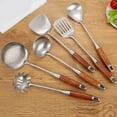 thumbnail image 1 of Funie Cooking Utensils Non-stick Anti-slip 304 Stainless Steel Food Slotted Turner Soup Ladle for Bakery, 1 of 1