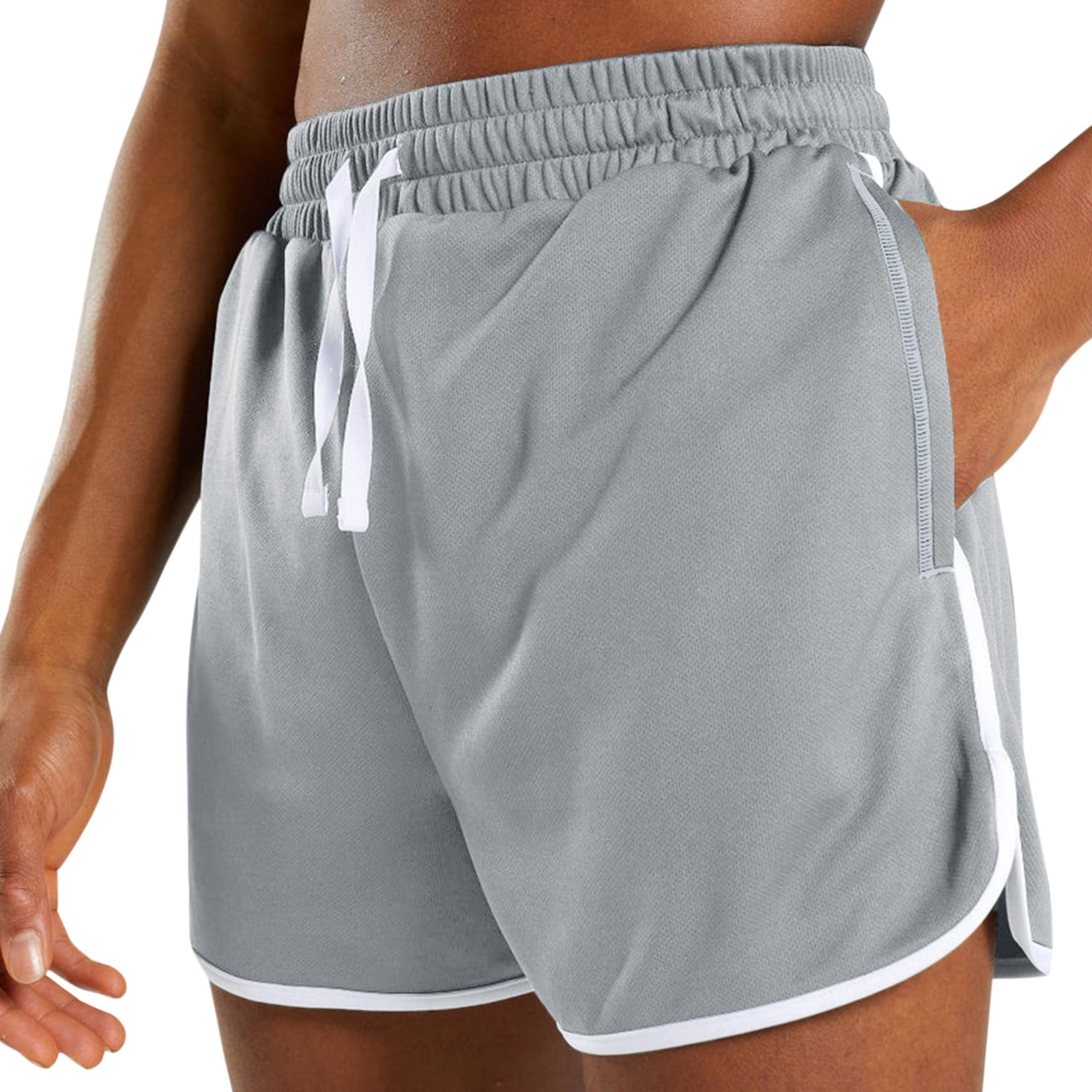 White Shorts Male Summer Sport Splice White Bar Shorts
