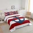 thumbnail image 3 of Erosebridal Blue Anchor Comforter Sets Queen Size,Ocean Sea Bedding Queen Comforter Set,Nautical Room Decorative,Reversible,3Pcs, 3 of 8