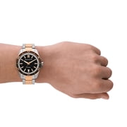 A|X Armani Exchange Mens Three-Hand Date Silver and Rose Gold Two-Tone Stainless Steel Bracelet Watch (Model: AX1962)