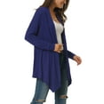 thumbnail image 4 of INSPIRE CHIC Women's Spring Fall Draped Open Front Casual Long Sleeve Lightweight Cardigan S Royal Blue, 4 of 6