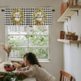 thumbnail image 6 of Valances for Windows, Hello Spring Rod Pocket Kitchen Curtains Valances 54x18inch Short Window Curtains for Kitchen/Bathroom, Small Kitchen Valances, Sunflower Floral Wreath Black White Lattice, 6 of 6