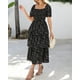 thumbnail image 5 of Vestido casual BTFBM para mujer con cuello cuadrado y manga abullonada, 5 of 9