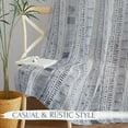 thumbnail image 5 of NICETOWN Linen Curtains for Bedroom, Geometric Rustic Boho Curtains Grommet Semi Sheer Linen Light Filtering Window Treatment for Flat Apartment, 50"x72", Navy Blue, 2 Panels, 5 of 8