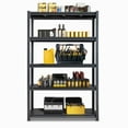 thumbnail image 2 of 78" H Adjustable Garage Shelves, 5-Tier Heavy Duty Shelving Unit, 2200LBS Wide Metal Utility Storage Organizer Racks for Warehouse Pantry Closet Kitchen, Black, 2 of 12