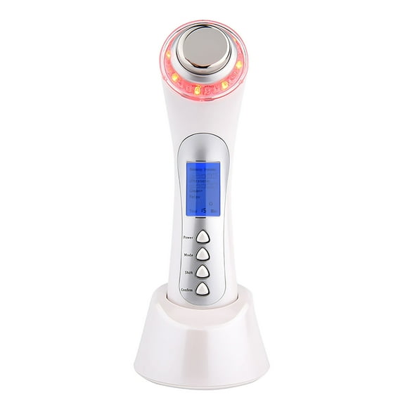 NORLANYA 5 in 1 Skin Renewal Facial Massager, 3 Color LED Photon Therapy Skin Rejuvenation Device, Ionic Skin Cleansing Machine, Cordless