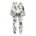 thumbnail image 5 of SCRAWLGOD Brown Beige Cow Print Splash Women's Athletic Leggings with Skirt Non See-Through Stretchy Yoga Golf Skorts Leggings Machine Washable Gym Running Tights Casual Outfits, XL, 5 of 7