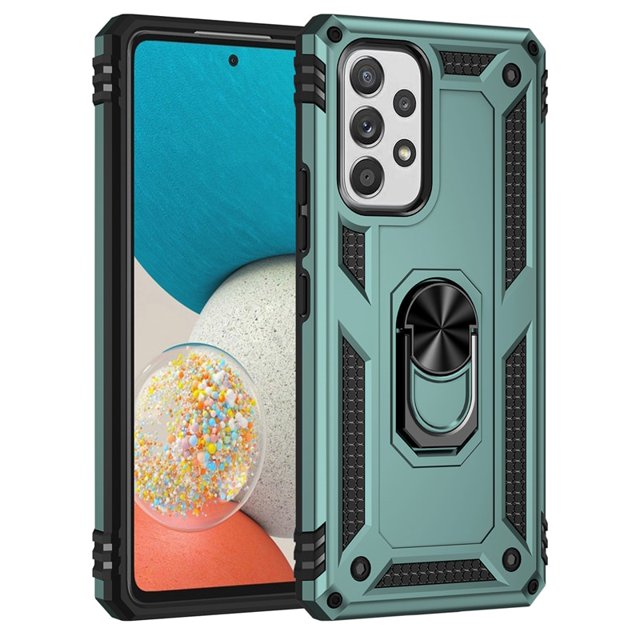 Funda protectora a prueba de golpes para Samsung Galaxy S22 S23 S21 S20 FE S8 S9 S10 Plus Note 20 Ultra 8 9 10 Lite 5G, cubierta de parachoques de anillo de Metal Deng Xun unisex