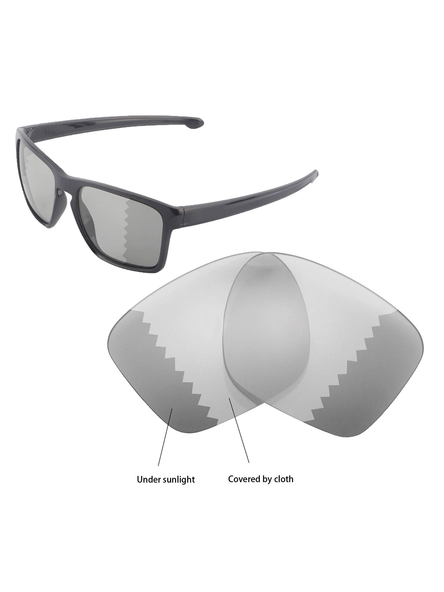 Walleva Transition/Photochromic Polarized Replacement Lenses for Oakley  Sliver XL Sunglasses 