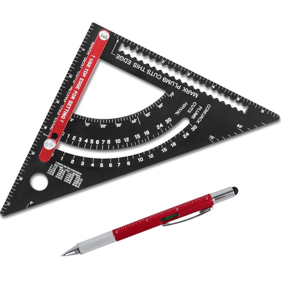 Carpenter Square 7 inch Woodworking Triangle Ruler Aluminum Alloy Rafter Square Adjustable Carpentry Triangle Ruler Multipurpose Carpenter Square Protractor for Measuring