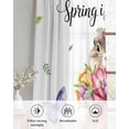 thumbnail image 6 of Spring Groundhog Sheer Curtains 45 Inch Length 2 Panels Set for Living Room/Bedroom, Watercolor Sunflower Botanical Butterfly Kitchen Curtains Grommet Semi-Sheer Curtains Window Treatments 42"x45"x2, 6 of 7