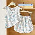 thumbnail image 2 of KPOPLK Baby Boy Summer Clothes Sleeveless Tank Tops T-Shirt + Casual Shorts Toddler Outfits Set(3-4 Years,Grey), 2 of 4