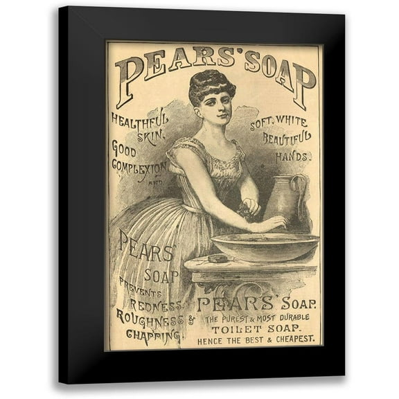 Vintage Apple Collection 10x14 Black Modern Framed Museum Art Print Titled - Pears Soap Washbowl