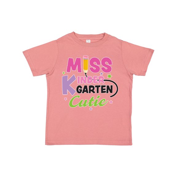 Inktastic Miss Kindergarten Cutie with Pencil and Stars Girls Toddler T-Shirt