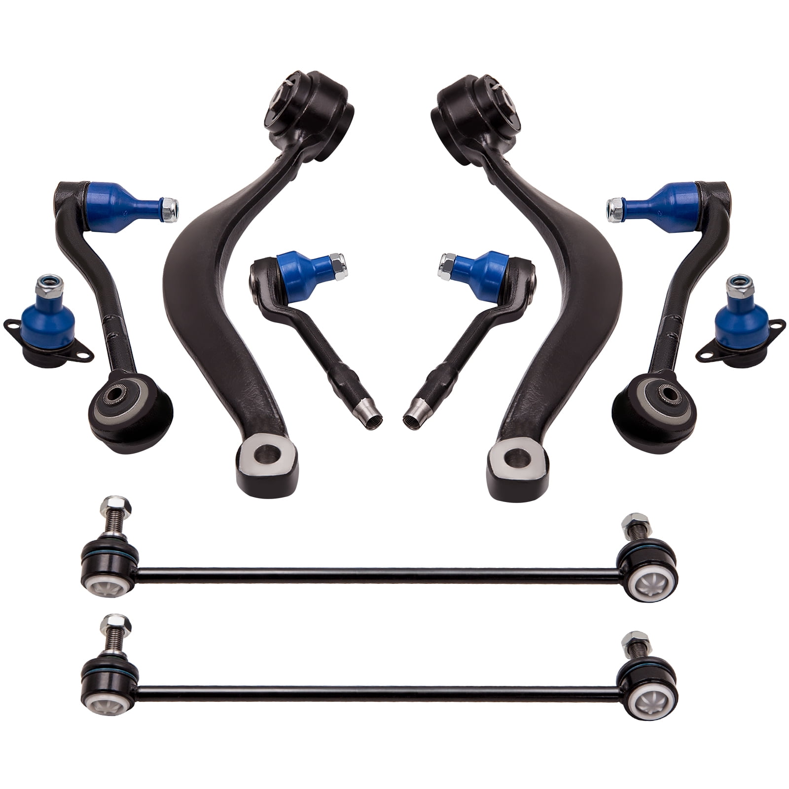 maXpeedingrods 10Pc Front Suspension Kit for BMW X5 E53 2000-2006, Front Lower Control Arms w/Ball Joints Sway Bar Links Outer Tie Rods