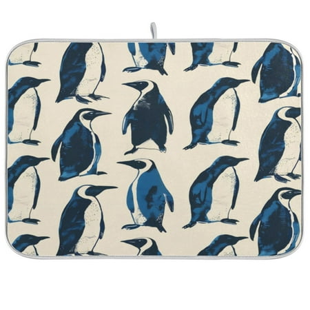

Kitchen Drying Mat 18x24In Drying Dish Mat Dish Drying Mats Kitchen Countertop Multi-Function Drain Drying Mat Kitchen Table Blue Penguin