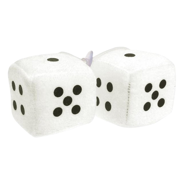 Dados de felpa Zulema 2 uds. con decoración de puntos blanco