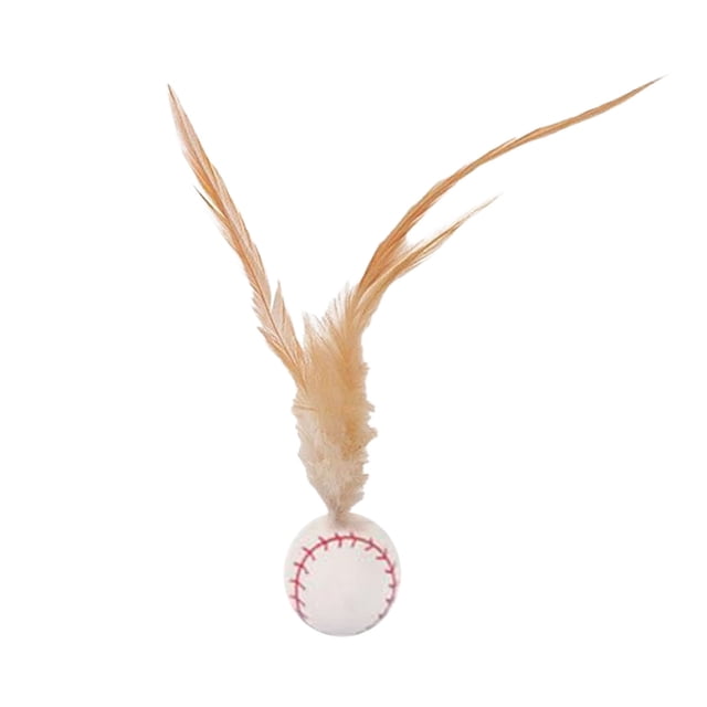 Elastic Feather Cat Toy, Interactive Bouncy, Mini Basketball/Soccer Style for Indoor Exercise & Chewing