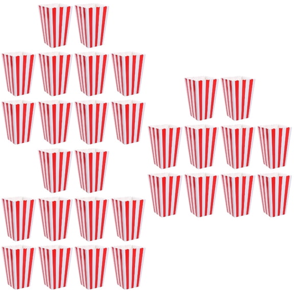 Popcorn Containers 30 Pcs Carton Bulk Disposable Gift Boxes Gifts Party Supplies Birthday Decor Red