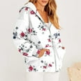 thumbnail image 6 of LEBONYARD Womens Coats and Jackets Plus Size,Overcoat for Women,Women's Casual Printed Long Sleeve Zipper Hooded Tops Blouse with Pocket Sweatshirt Jackets White S, 6 of 6