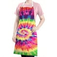 thumbnail image 5 of Colorful Tie Dye Pattern Apron-Garden Aprons for Women with Pockets-Cotton Linen Waterproof Kitchen Cooking Gardening Aprons Adjustable for Kitchen,Cooking,BBQ and Salon 33x27 Inch, 5 of 7