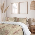 thumbnail image 2 of Ambesonne Floral Design Down Alternative Quilt Comforter, Japan Simple Flowers, Twin XL, Pale Khaki Burgundy Rose, 2 of 5